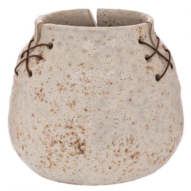 Κασπώ Παλαιωμένο Γκρι-Μπεζ Με Συρμάτινα Κορδόνια 19x19x16εκ. iliadis 92116