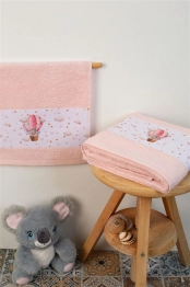 Σετ Πετσέτες 2τμχ Βαμβακερές Into The Sky 68 Pink DimCol