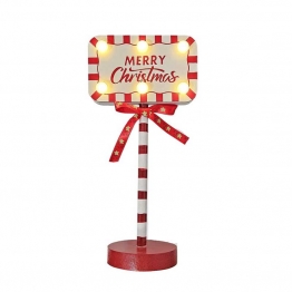 Χριστουγεννιάτικη Πινακίδα Ξύλινη Με 6Led Μπαταρίας 11x7x23εκ. Xmas 93-3521