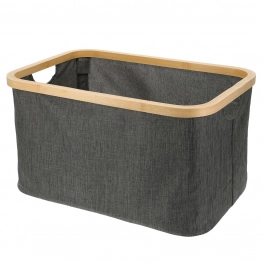 Καλάθι Αποθήκευσης Polyester- Bamboo 45x30x24,5εκ. Deep Grey MRShome 0072000