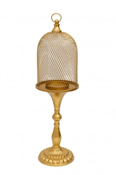 Κηροπήγιο Κλουβί Μεταλλικό Χρυσό 18x57εκ. Zen Collection 24.18.50042