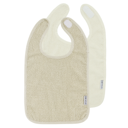 Σαλιάρες Σετ 2τμχ Βαμβακερές Popcorn Natural-Soft Sand Meyco MEY-241.205.CN.01.M2