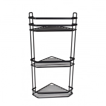 Εταζέρα Γωνιακή 3Όροφη Μεταλλική Μαύρη Elegant Estia 27,7x18,1x53,9εκ. 02-6488