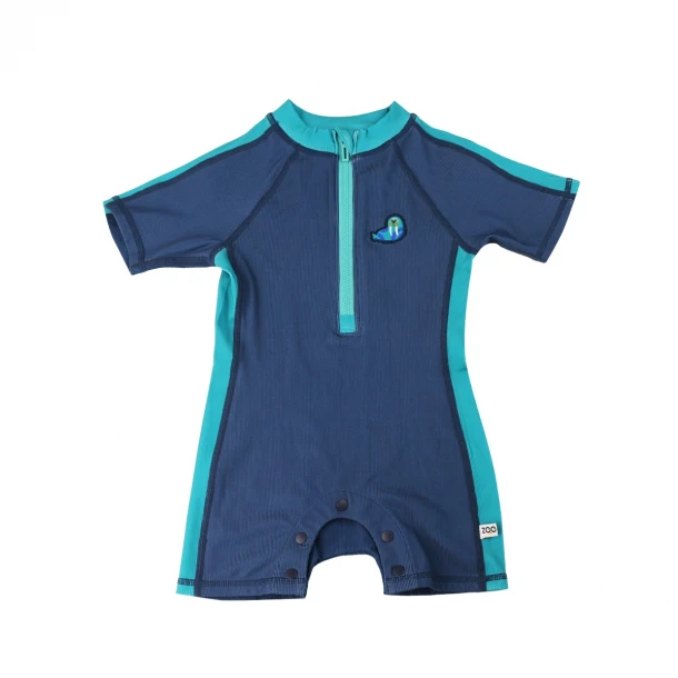 Ολόσωμο Μαγιό Κοντομάνικο Surf Suit 12-24μηνών Walrus Dark Blue Zoocchini ZOO12803
