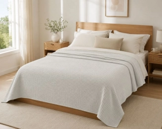 Κουβέρτα Βαμβακερή Πικέ Μονή 160x240εκ. Reactive Sanforized White