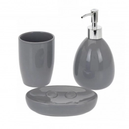 Σετ Μπάνιου 3τμχ Δολομίτη Grey MRShome 0100003