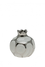 Ρόδι Κεραμικό Λευκό-Ασημί 7,6εκ. Zen Collection 22.19.48331