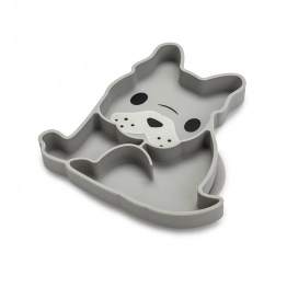 Πιάτο Σιλικόνης Με Βεντούζα Βulldog Γκρι Melii MEL17400