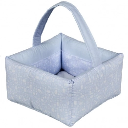 Καλαθάκι Καλλυντικών Βαμβακερό 28x28x15εκ. Elephant Σιέλ 95222