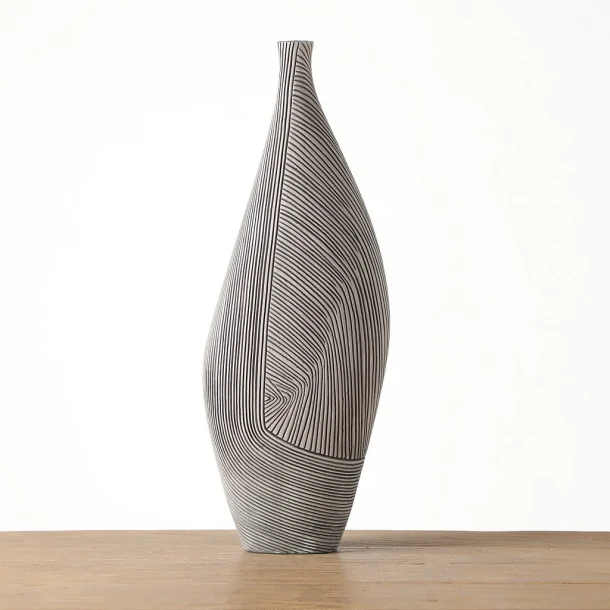 Βάζο Ανάγλυφο Polyresin Γκρι ESPIEL 19x11x51εκ. FIK406