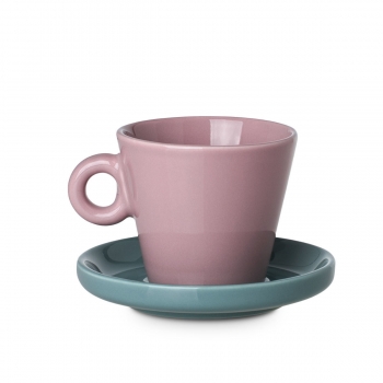 Φλυτζάνι Espresso New Bone Echo 100ml Ροζ-Τυρκουάζ Estia 07-35488