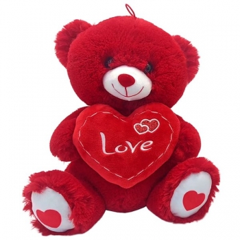 Αρκουδάκι Λούτρινο Κόκκινο Με Καρδιά 30εκ. ToyMarkt 79-530