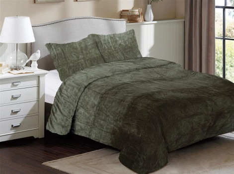 Κουβέρτα Coral Fleece Μονή 160x220εκ. Solid 07 Olive DimCol 33422506005