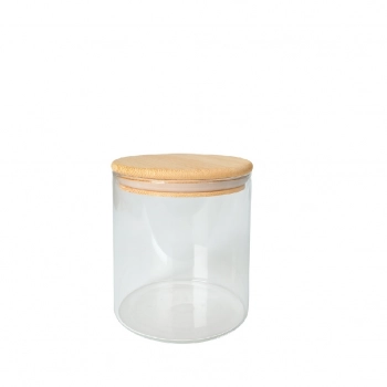 Δοχείο Κουζίνας Γυάλινο Με Καπάκι Bamboo 650ml-10x12,7εκ. Borosilicate DOP211K6