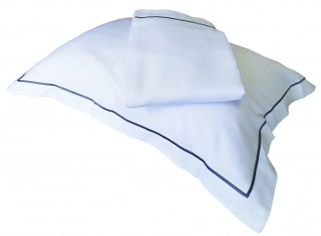 Παπλωματοθήκη 270x250εκ. 100% Βαμβακερή 310TC Λευκή Με Ρίγα Γκρι Cotton Satin Plain Line