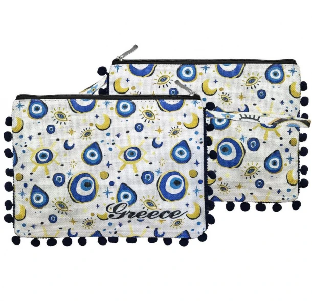 Νεσεσέρ Τσαντάκι Με Μάτια Με Pom Pom 28x21εκ. Summer Tiempo 42-3358