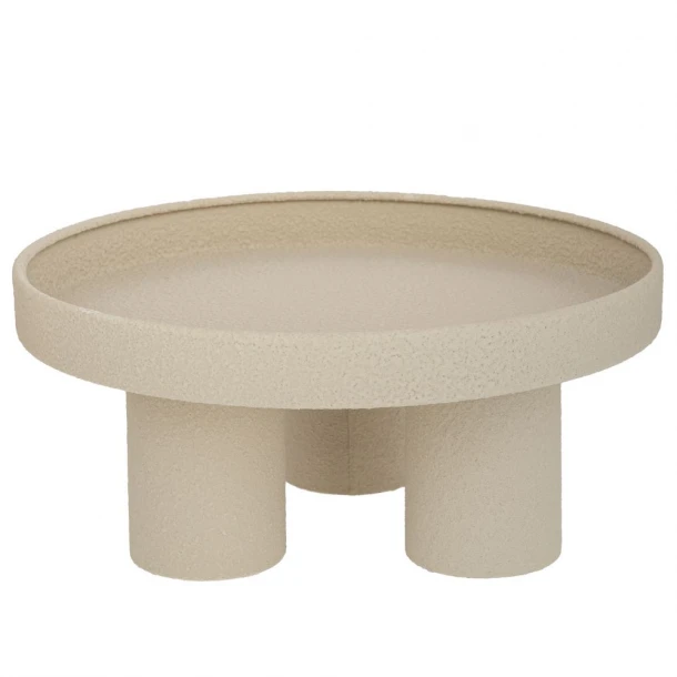 Διακοσμητική Πιατέλα Μεταλλική Κρεμ Με Ποδαράκια 30x30x13εκ. iliadis 92566