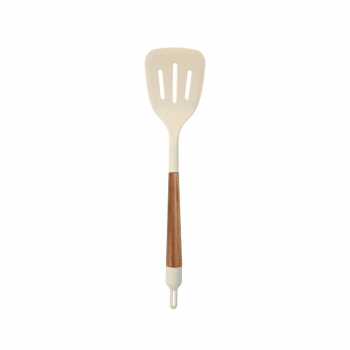 Σπάτουλα Τρυπητή Ξύλινη-Σιλικόνης Ivory 8,5x4,5x14εκ. Allure Estia 01-25106