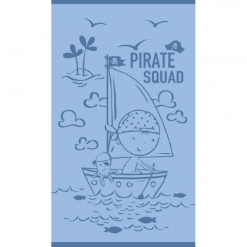 Πετσέτα Θαλάσσης Βαμβακερή Velour Blue 70x120εκ. Pirate Squad Melinen 20004885