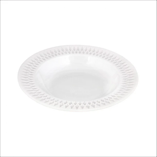 Πιάτο Βαθύ Πορσελάνης White PW43 Diamante Oriana Ferelli 23εκ. PRPW430002