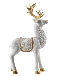 Χριστουγεννιάτικος Διακοσμητικός Τάρανδος Polyester Λευκός-Χρυσός 20x7,6x33,7εκ. Zen Collection 25.42.51978