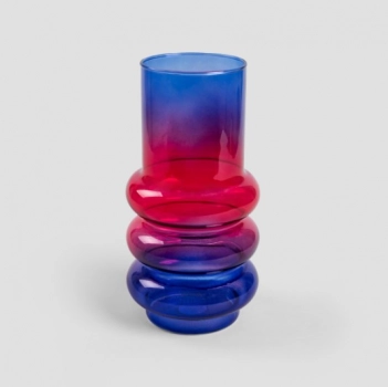 Βάζο Γυάλινο Κόκκινο-Μπλε Ombre 11x26εκ. Circle Homla 236640