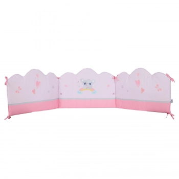 Πάντα Κούνιας Microfiber 45x195εκ. Digital Print Fun 4934 Γκρι-Ροζ Das Baby