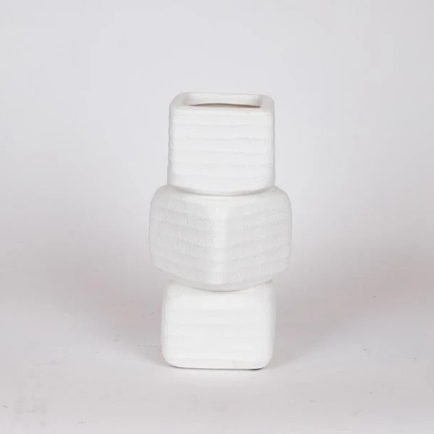 Βάζο Κεραμικό Λευκό 15,5x15,5x27,5εκ. ESTHETI 819-00509