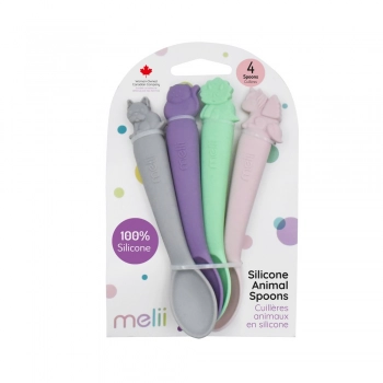 Σετ 4τμχ Κουτάλια Σιλικόνης Mε Ζωάκια Melii MEL28000