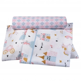 Σετ Σεντόνια Βαμβακερά Κούνιας 130x170εκ. Essential 8865 Mint-Pink Greenwich Polo Club