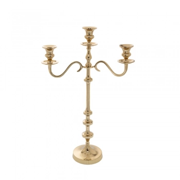 Κηροπήγιο 3 Θέσεων Αλουμινίου Χρυσό 39x58εκ. iliadis 86754