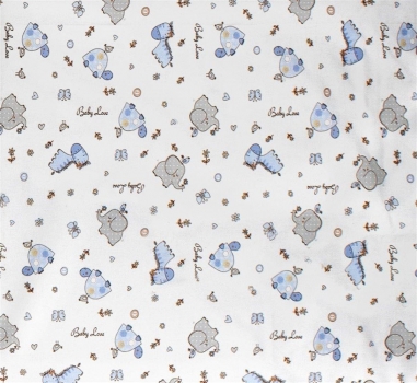 Πάνα Χασές Bebe Φανελένια 80x80εκ. Elephant 074 White-Sky Blue DimCol