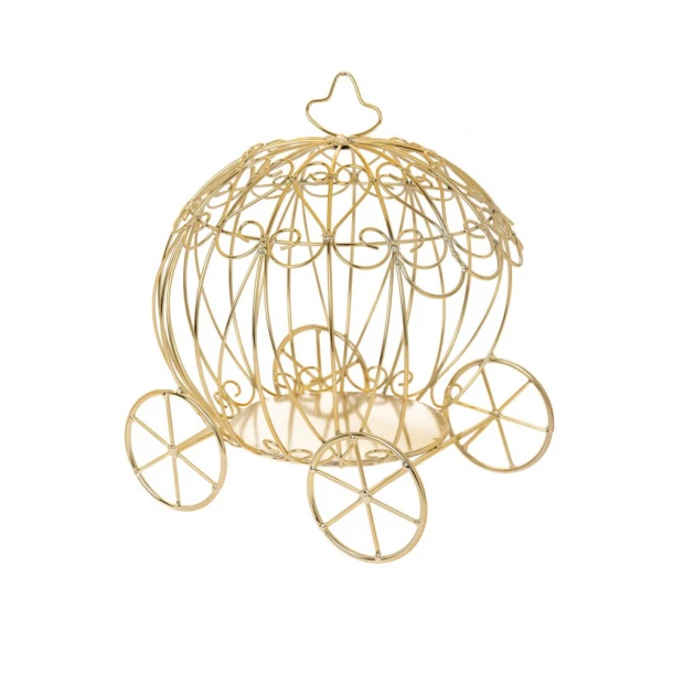 Διακοσμητική Άμαξα Κολοκύθα Μεταλλική Χρυσή 24x19x30εκ. iliadis 84548