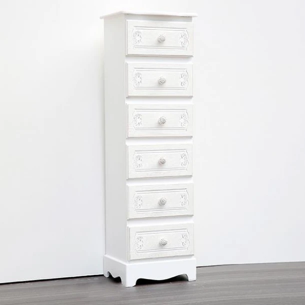 Συρταριέρα Ξύλινη Λευκή 29x23x95εκ. ESTHETI 750-25030