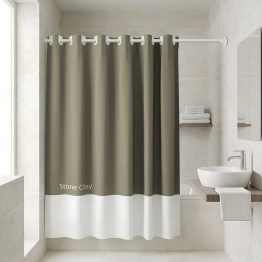 Κουρτίνα Μπάνιου Αδιάβροχη Polyester 180x194εκ. Stone Clay Estia Tone Lab 02-40314