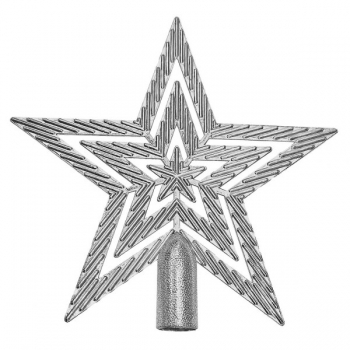 Χριστουγεννιάτικη Κορυφή Δέντρου Αστέρι Τριπλό Ασημί 19εκ. Xmas fest 93-3754