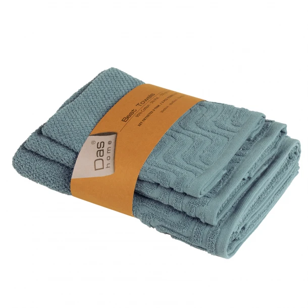 Σετ Πετσέτες 3τμχ Polycotton Best 0882 Blue Das Home