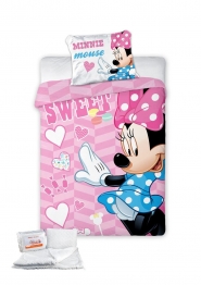 Σετ Κούνιας 4τμχ Βαμβακερό Minnie 581 Digital Print 100x135εκ. Disney DimCol