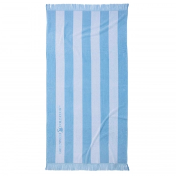 Πετσέτα Θαλάσσης Βαμβακερή 90x170εκ. Essential 3728 Γαλάζια-Λευκή Greenwich Polo Club