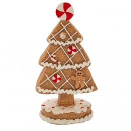 Χριστουγεννιάτικο Διακοσμητικό Δέντρο Gingerbread Polyresin Καφέ 9,5x7x17εκ. iliadis 86538