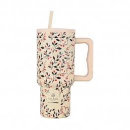 Θερμός Ανοξείδωτος Straw Tumbler XL 14,5x10x22,5εκ.-900ml Bloom Beige Save The Aegean Estia 01-35181