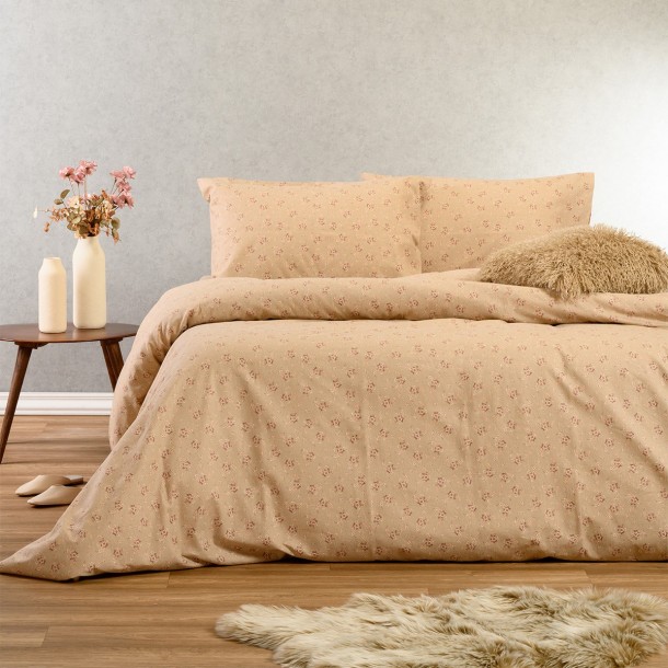 Σετ Σεντόνια Φανελένια Μονά 170x260εκ. Fay Beige Winter Line Melinen 20005002