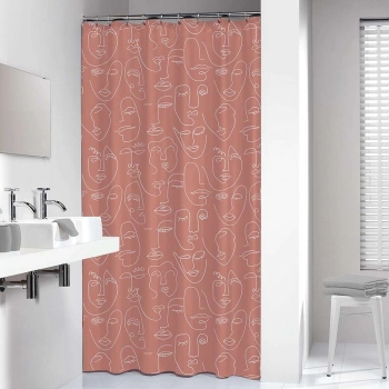 Κουρτίνα Μπάνιου Αδιάβροχη Πλαστική 180x200εκ. Mind Dark Pink Sealskin 800147