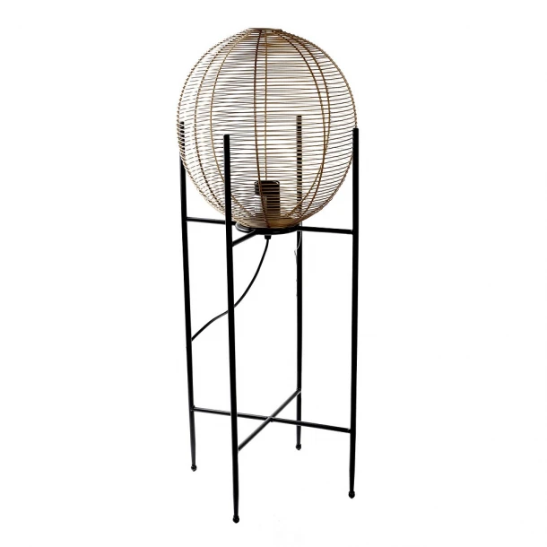 Φωτιστικό Επιδαπέδιο Μεταλλικό Χρυσό ESPIEL 30x30x80εκ. FUT402