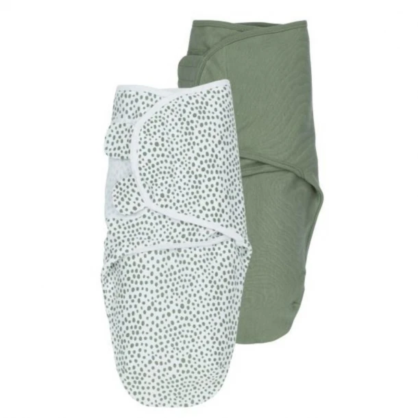 Σετ 2τμχ Υπνόσακος Βρεφικός Βαμβακερός 1.0Tog Ιδανικός Για Φάσκιωμα 0-3 Μηνών/50-62εκ. Swaddle Cheetah/Forest Green Meyco MEY-310011