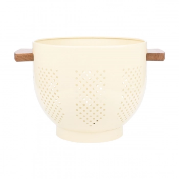 Σουρωτήρι Ζυμαρικών Ανοξείδωτο-Ξύλινες Λαβές Ivory 22x22x18εκ. Allure Estia 01-23850