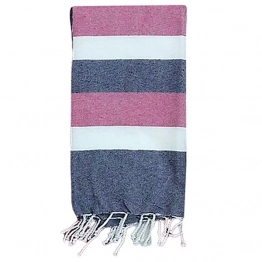 Πετσέτα Θαλάσσης Βαμβακερή Pestemal Ροζ 90x180εκ. Ριγέ Summer Tiempo 42-3172