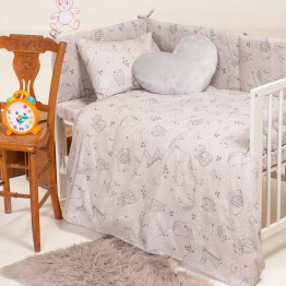 Σεντόνι Μεμονωμένο Βαμβακερό Λίκνου 85x110εκ. Happy Grey Baby Line Melinen 2000044300