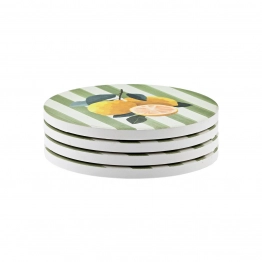 Σουβέρ Σετ 4τμχ Κεραμικό Με Αντιολισθητική Βάση Φελλού Φ10,3εκ. Citrus Grove Estia 07-39288