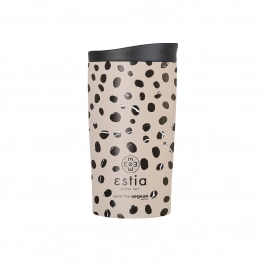 Θερμός Ποτήρι Ανοξείδωτος Travel Mug Leopard Taupe Save The Aegean 350ml-8x8x15εκ. Estia 01-25663